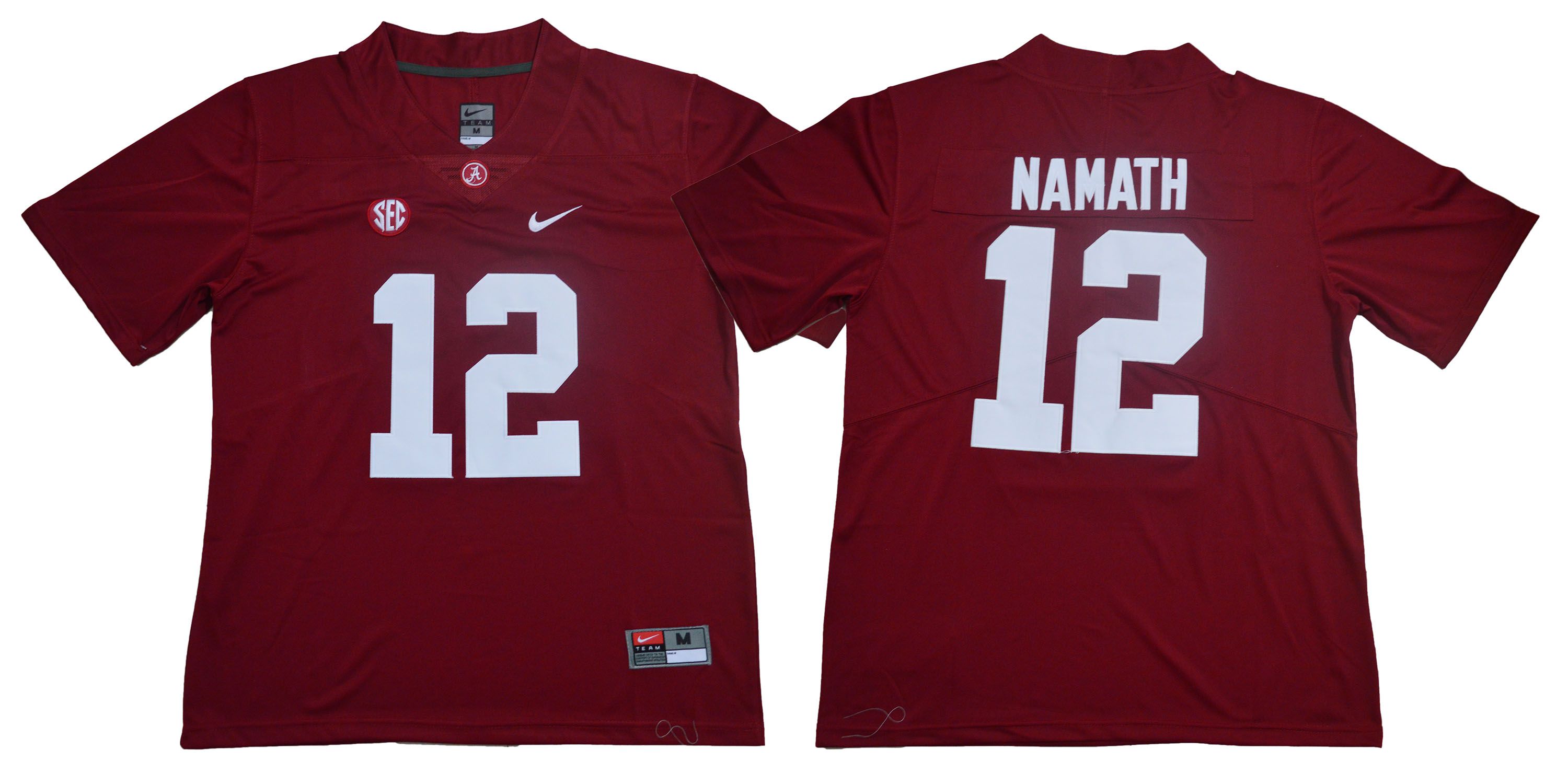 Men Alabama Crimson Tide 12 Namath Red Legendary Edition NCAA Jerseys